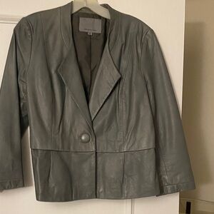 Classiques Entier Charcoal Leather Jacket